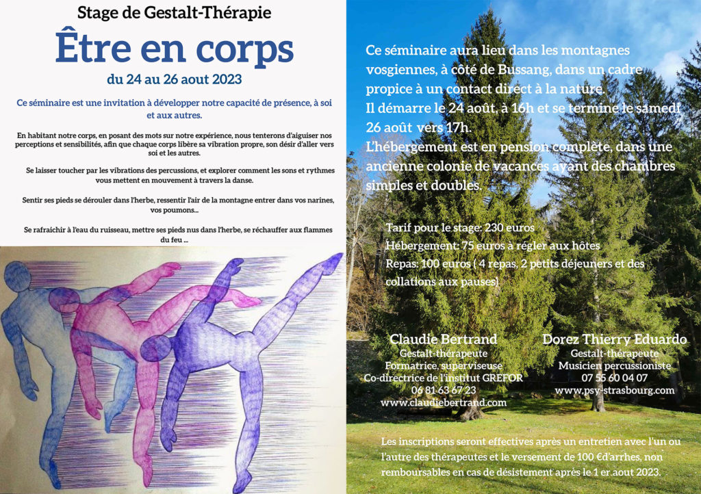 Etre en corps stage 2023